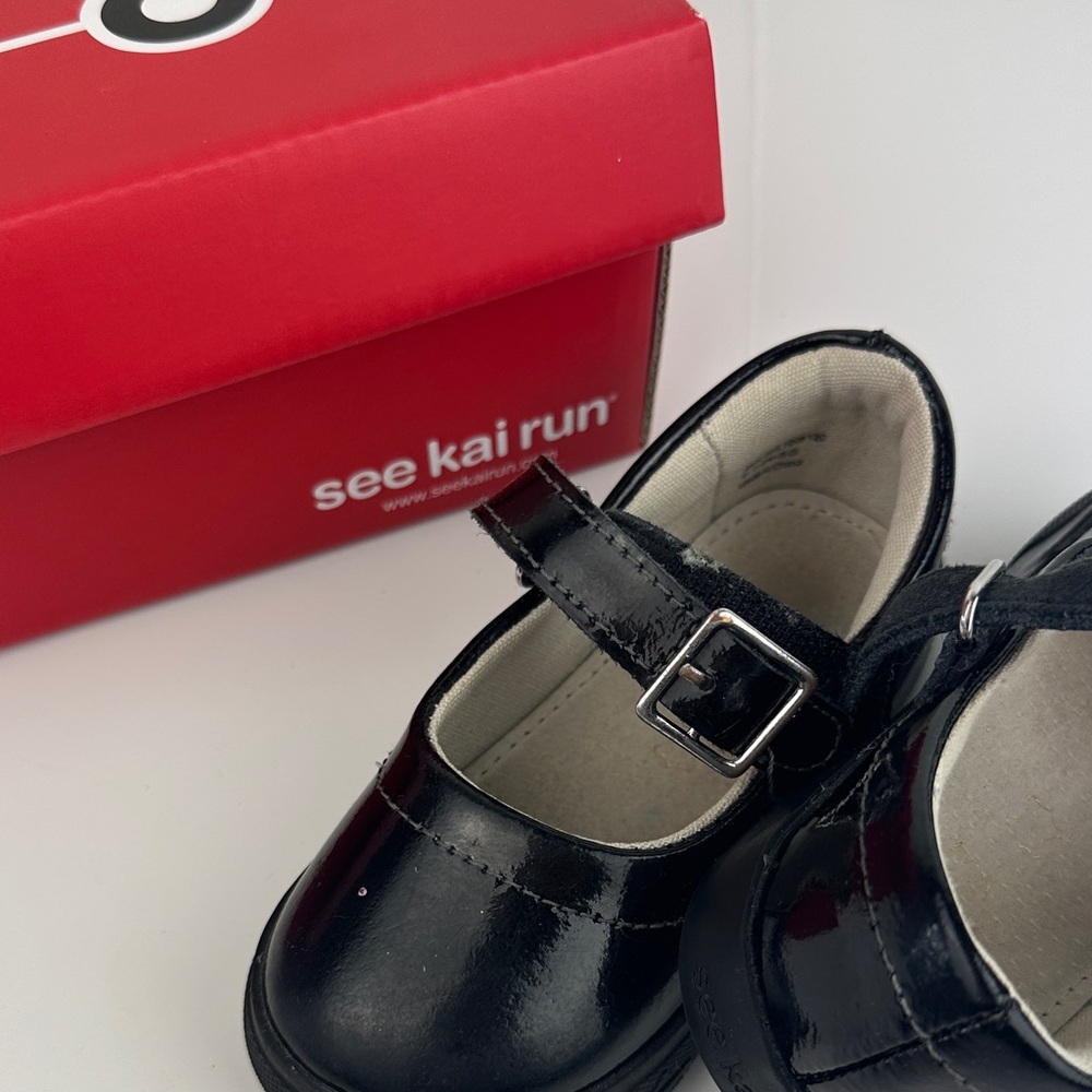 See Kai Run Shiny Black Dress Shoes for Kids